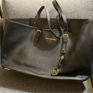 Michael Kors black tote bag
